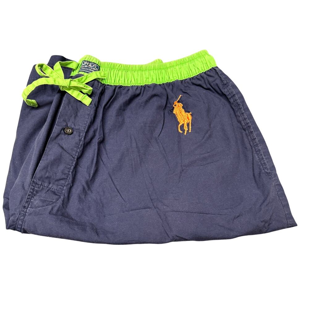 Polo Ralph Lauren Pajama Shorts Mens Large Blue Cotton Coastal Drawstring‎ Waist